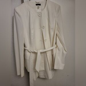 VENUS Cream Belted Blazer Pant Suit